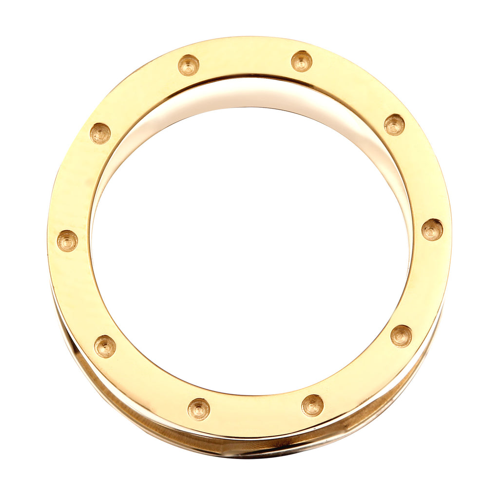 Gold Cincin Perhiasan Perak 925 Wanita Chunky Gold Plated