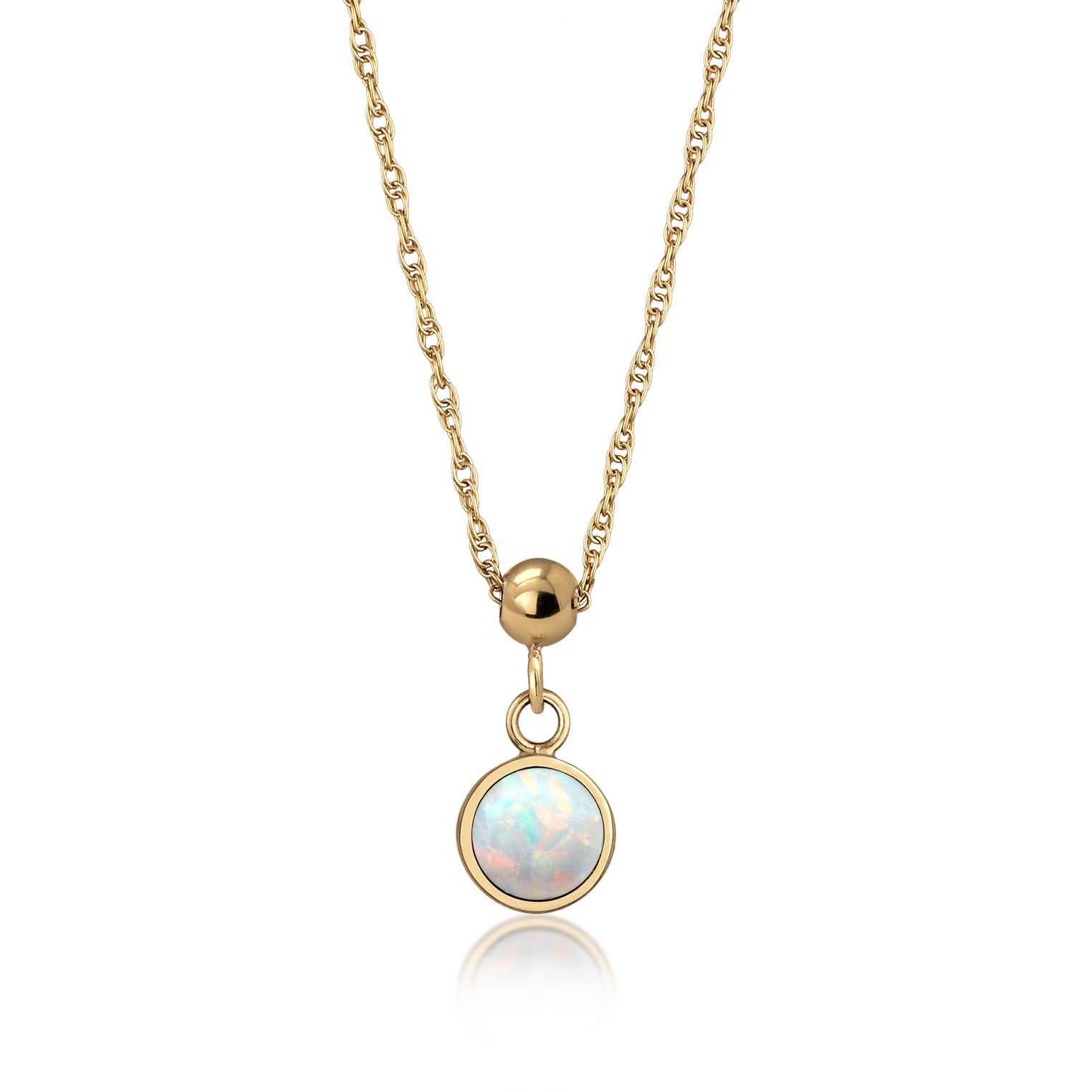 Colored Perhiasan Wanita Perak Asli Lapis Emas Kalung Birthstone October