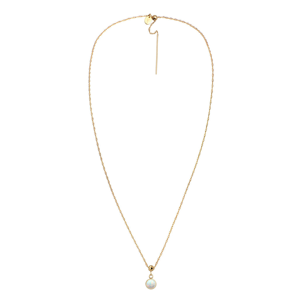 Colored Perhiasan Wanita Perak Asli Lapis Emas Kalung Birthstone October