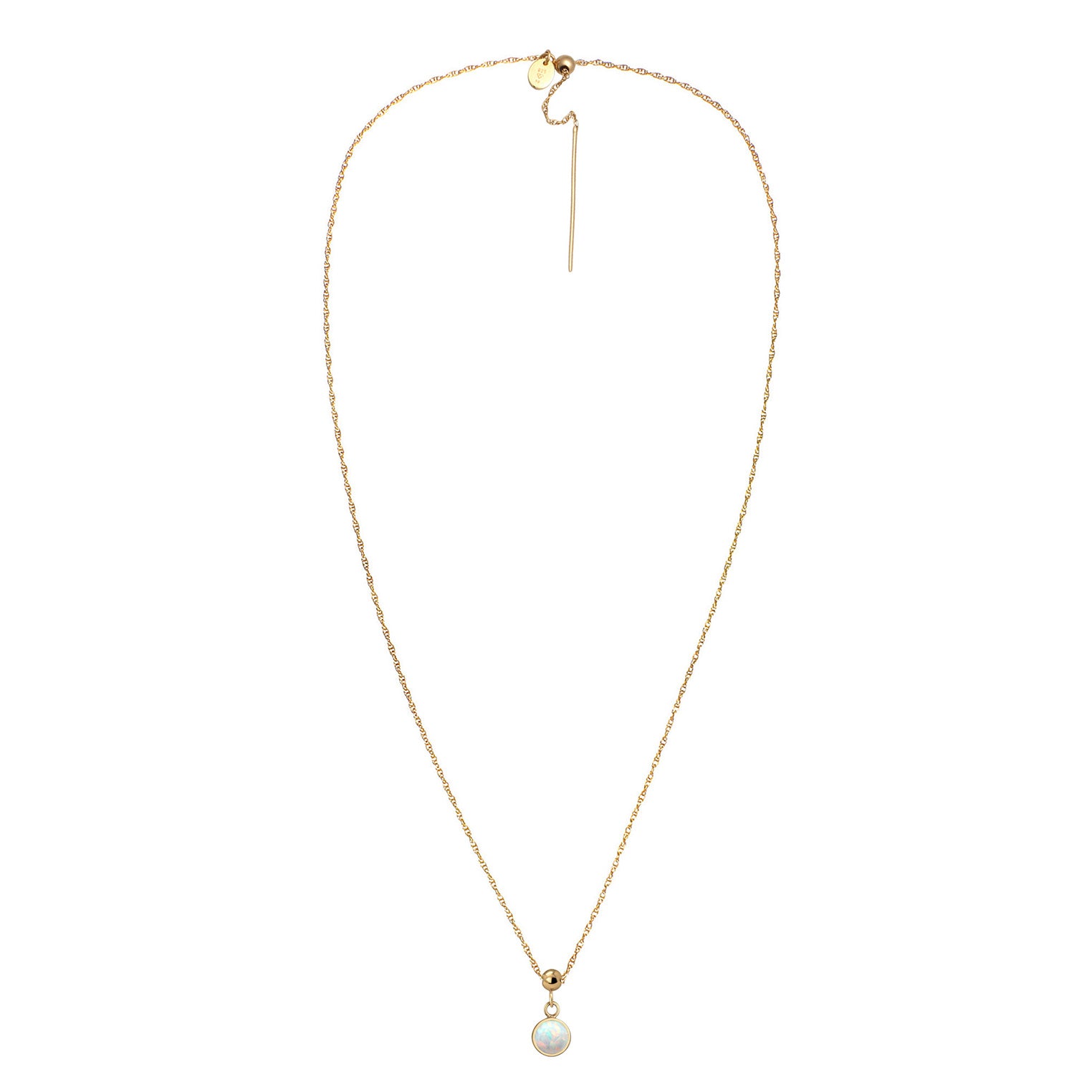 Colored Perhiasan Wanita Perak Asli Lapis Emas Kalung Birthstone October