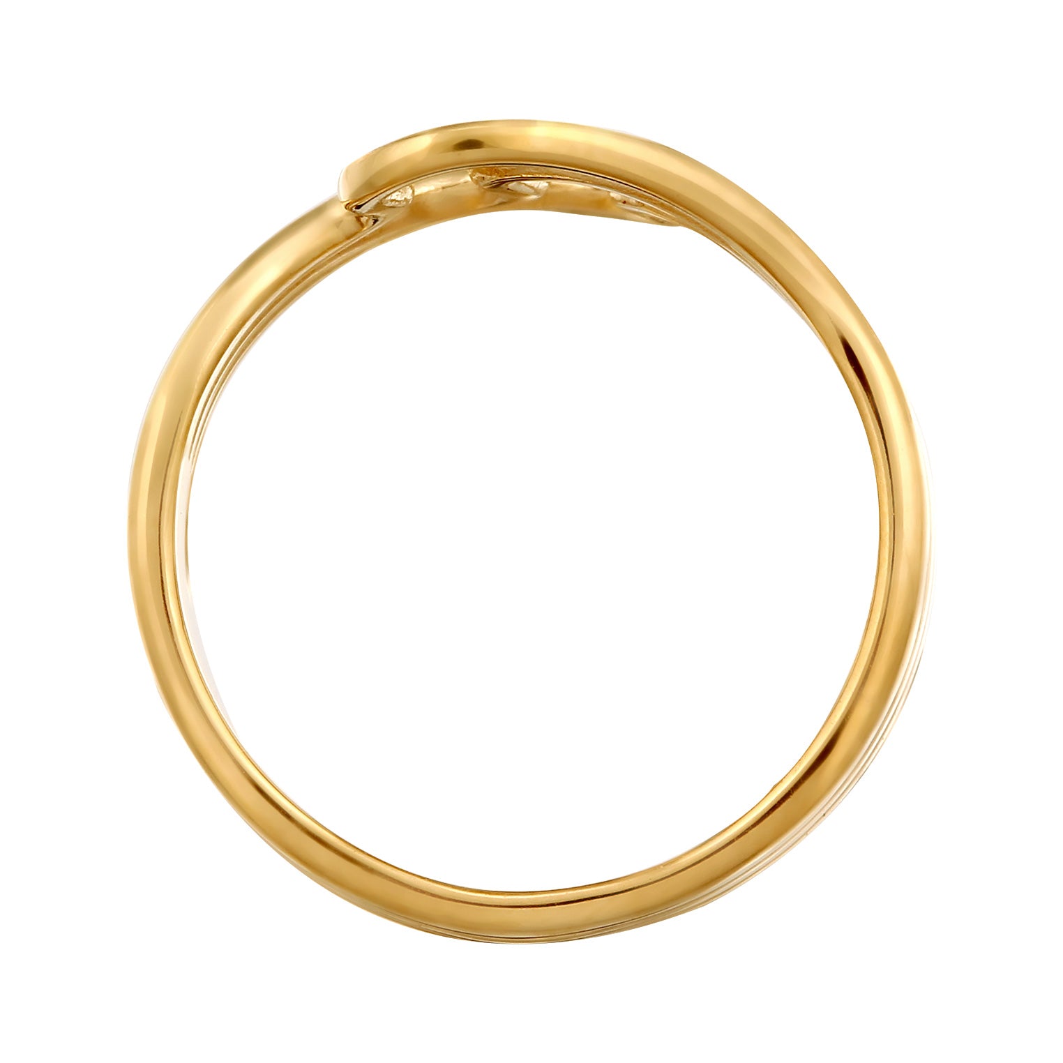 Gold Cincin Perhiasan Perak 925 Wanita Waves Gold Plated