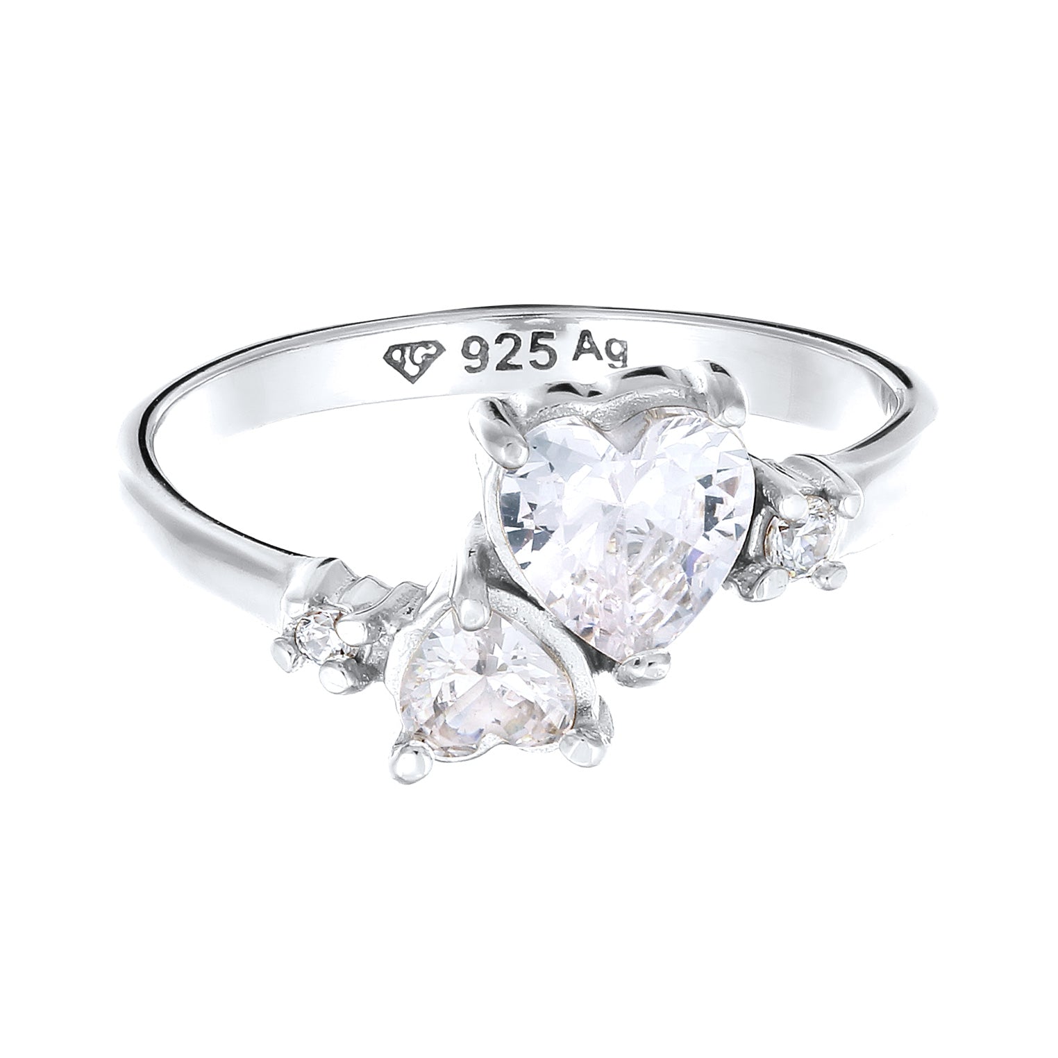 Silver Cincin Perhiasan Perak 925 Wanita Heart Zirconia