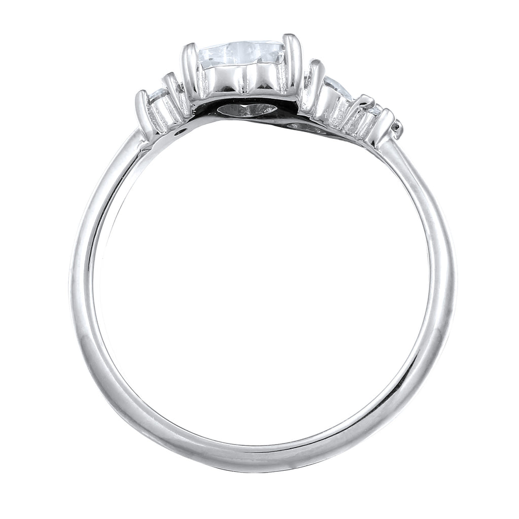 Silver Cincin Perhiasan Perak 925 Wanita Heart Zirconia
