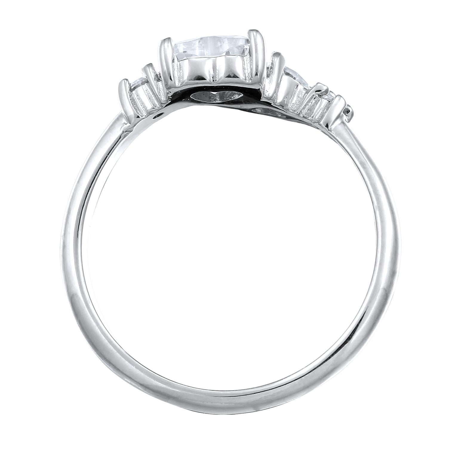 Silver Cincin Perhiasan Perak 925 Wanita Heart Zirconia