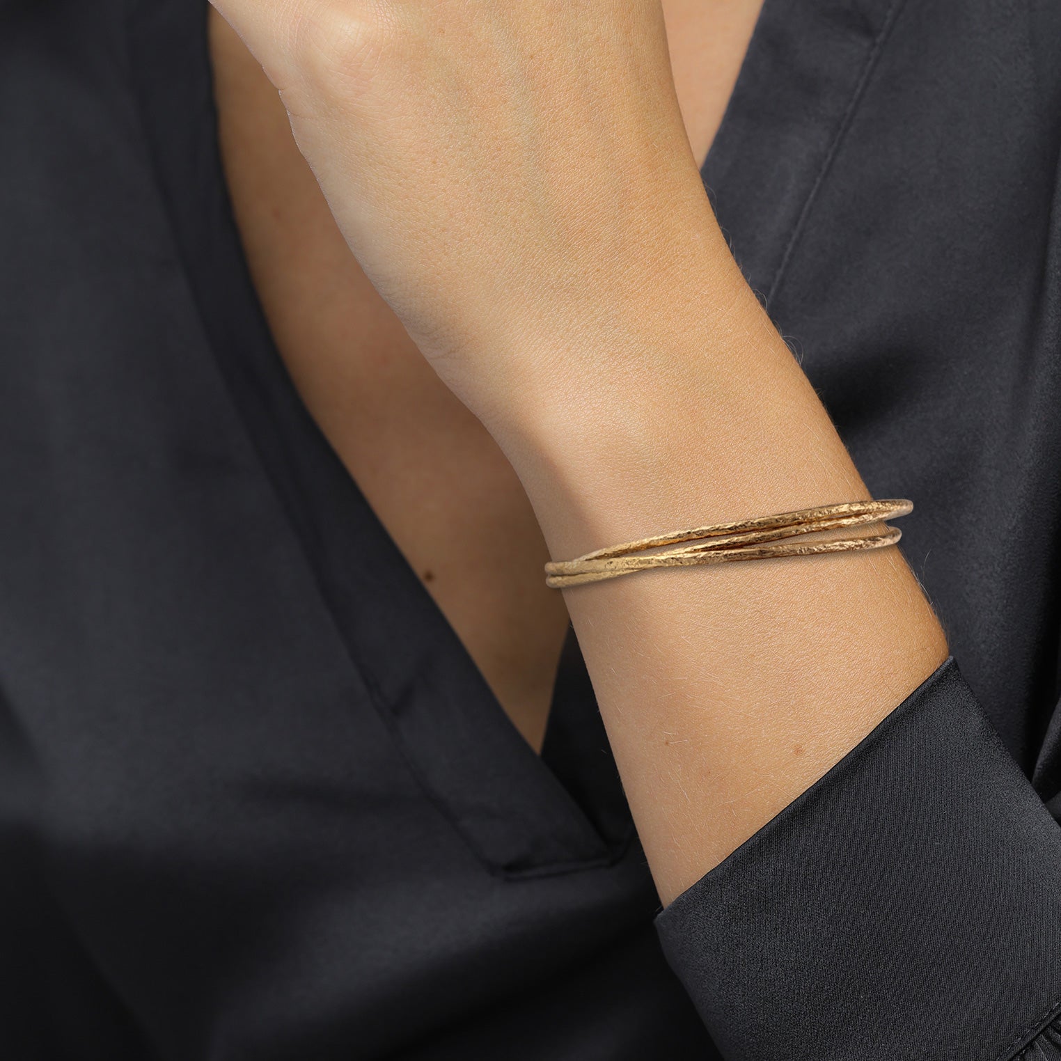 Gold Perhiasan Wanita Perak Asli Lapis Emas Gelang Bangle