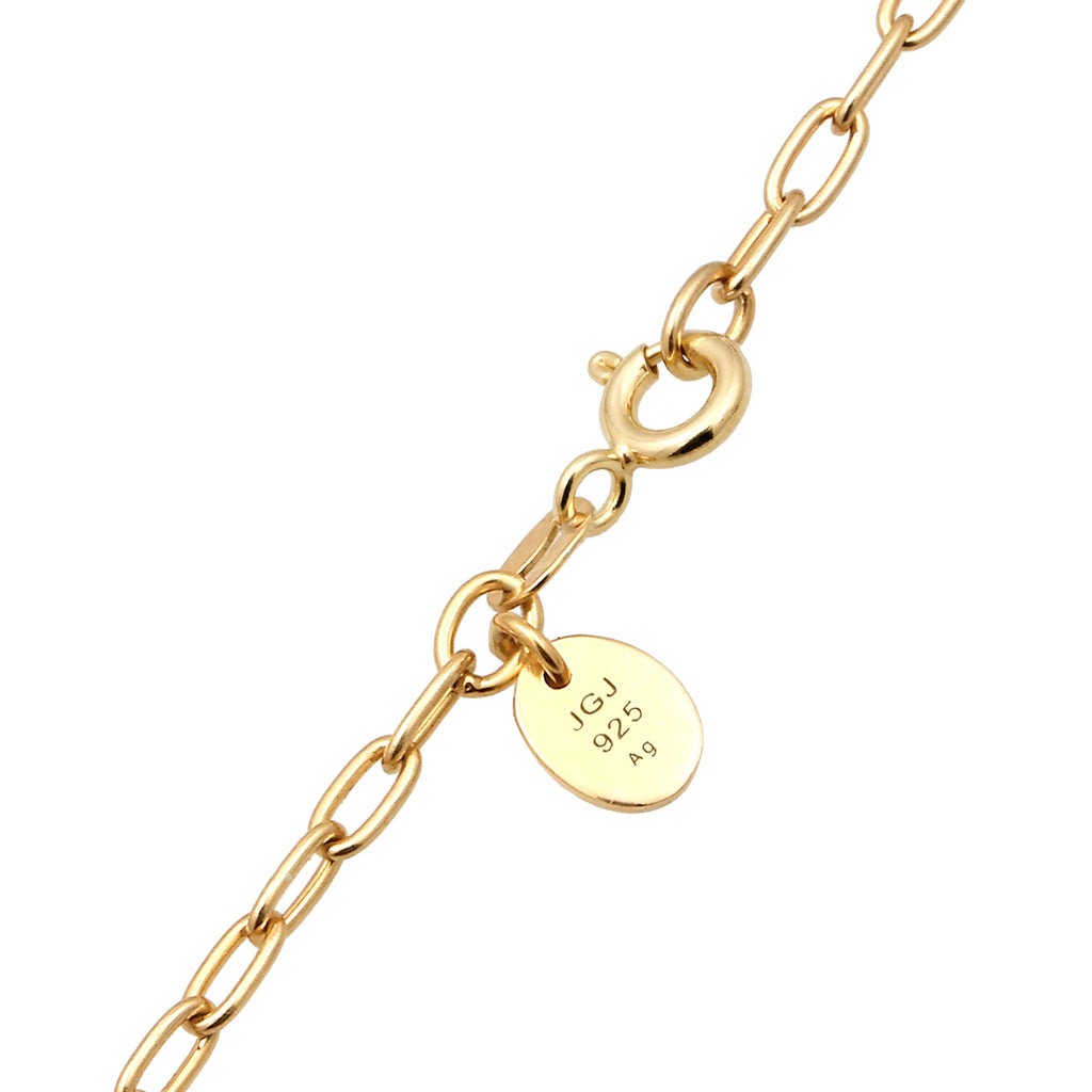 Heart Necklace 925 Silver Gold Plated Dark Blue Sapphire