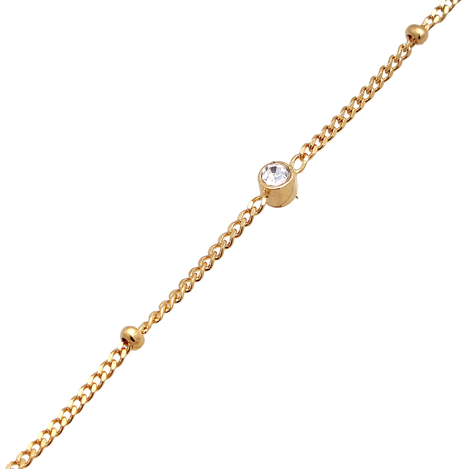 Gold Circle Crystals Gold Plated Necklace with Xirius Cut (0.12 ct)