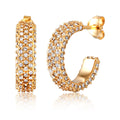 Gold Gold-Plated Crystals Earrings