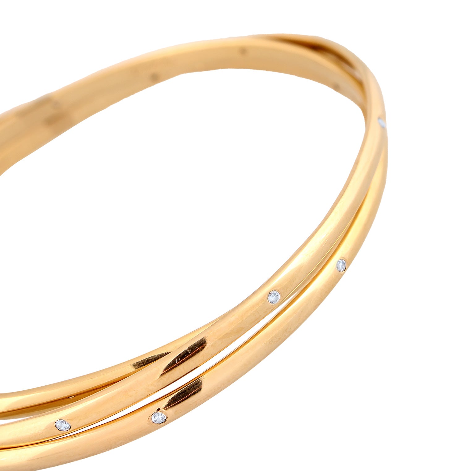 Gold Perhiasan Wanita Perak Asli Lapis Emas Gelang Bangle Zirconia