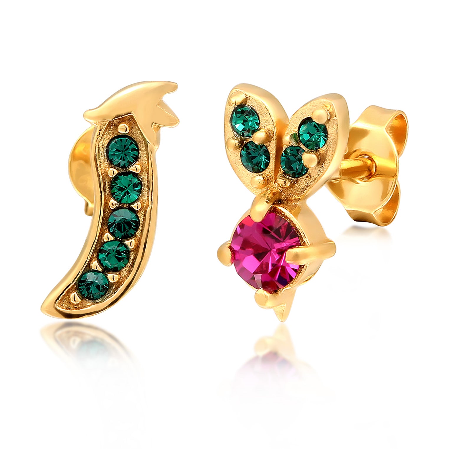 Gold Anting Perhiasan Perak 925 Wanita Simbol Stud Crystals Gold Plated