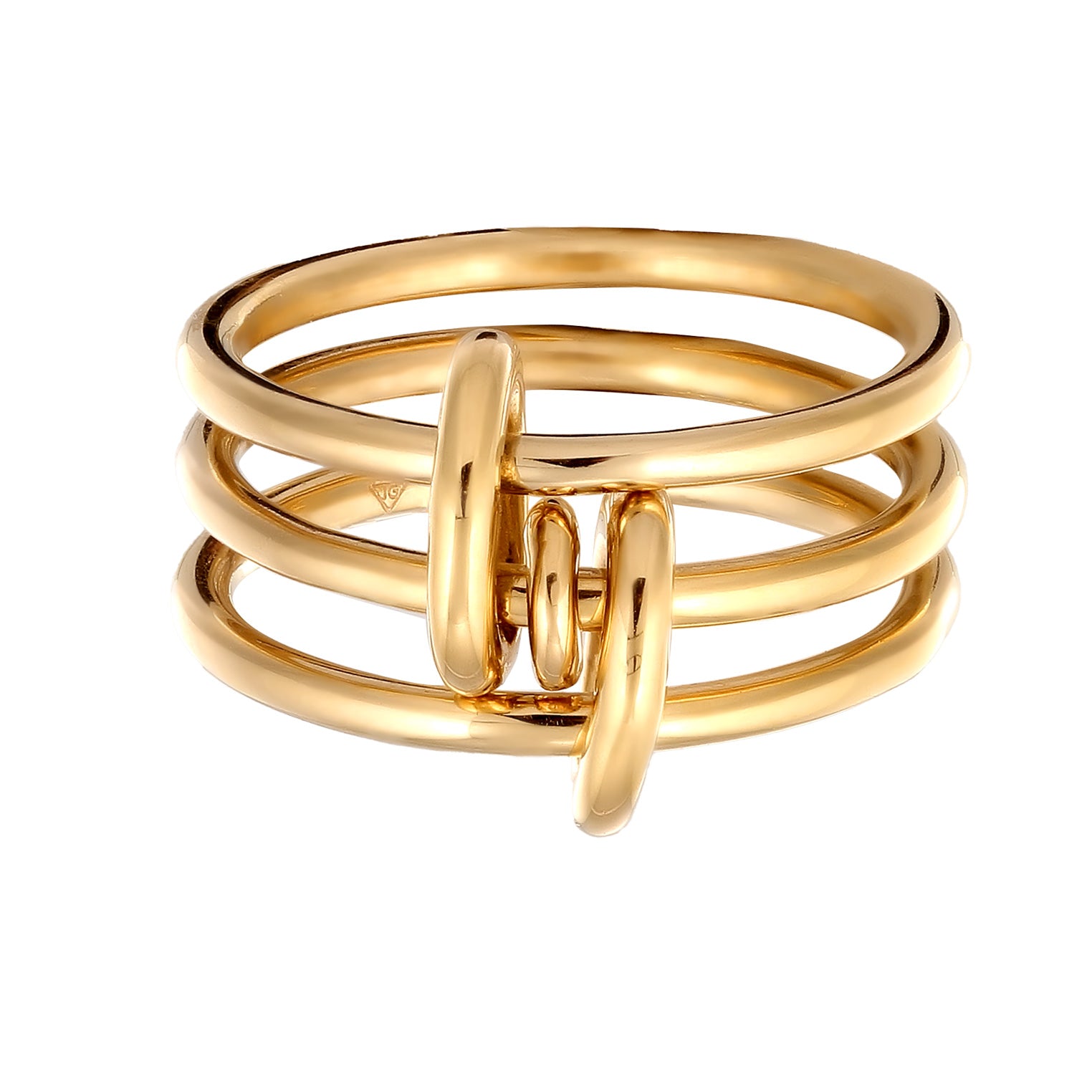 Gold Cincin Perhiasan Perak 925 Wanita Circular Gold Plated