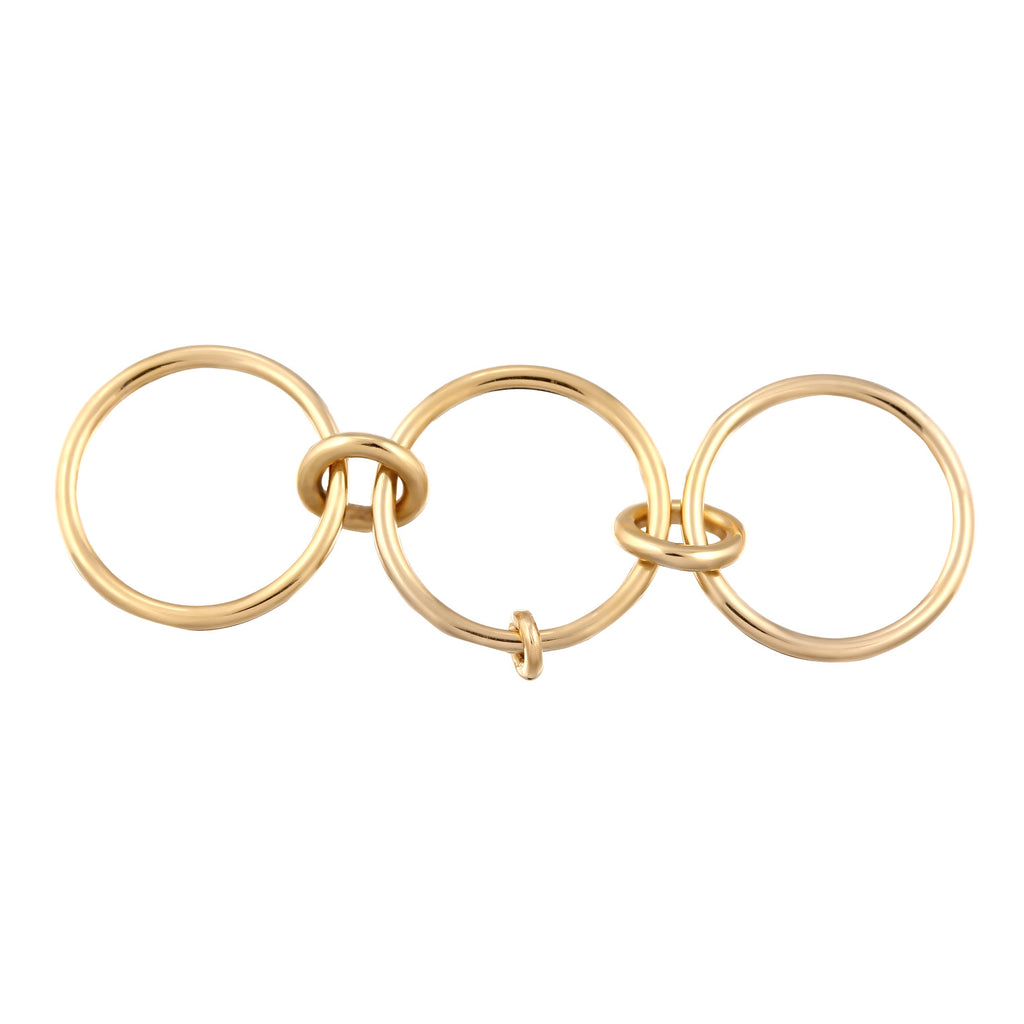 Gold Cincin Perhiasan Perak 925 Wanita Circular Gold Plated