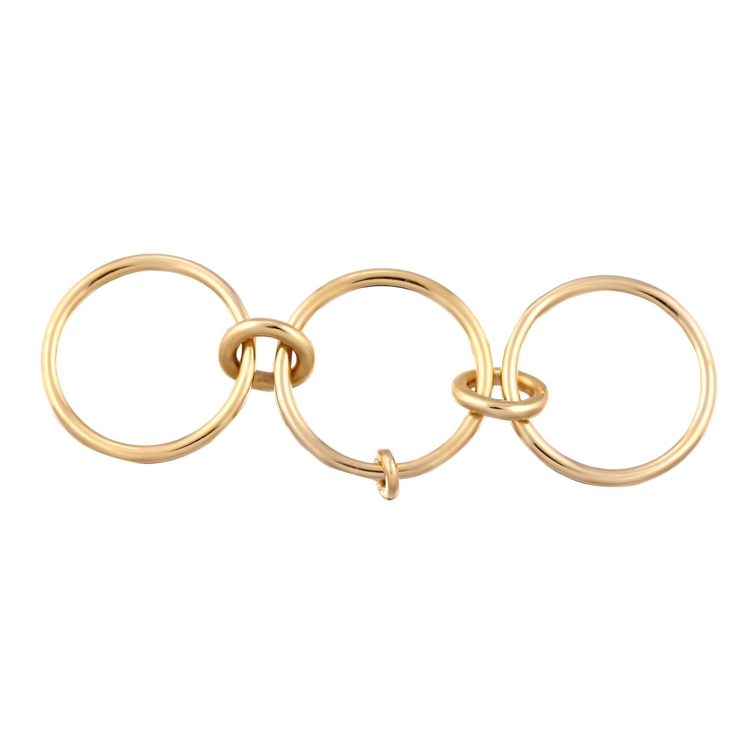 Gold Cincin Perhiasan Perak 925 Wanita Circular Gold Plated