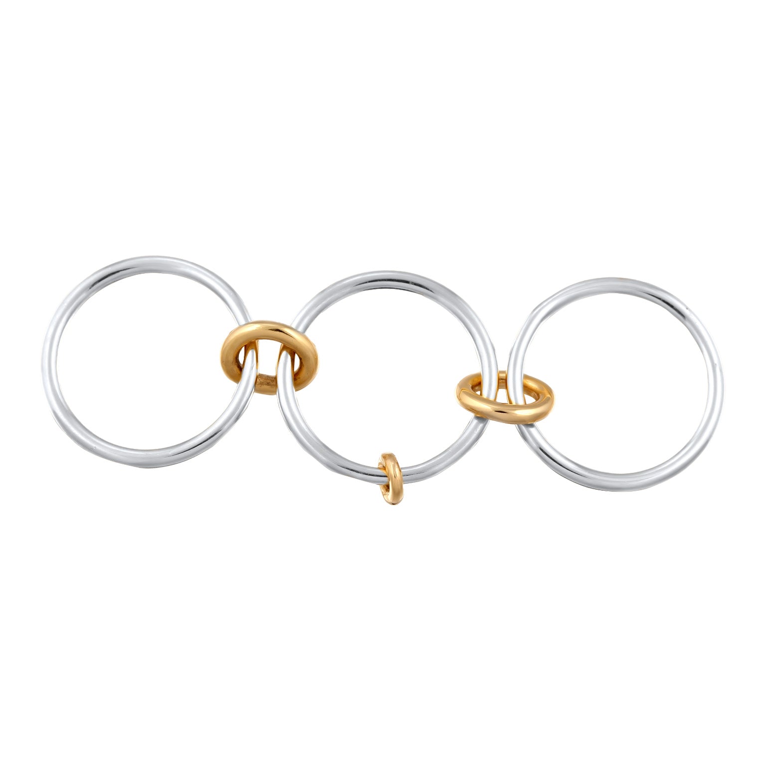 Bicolor Cincin Perhiasan Perak 925 Wanita Circular Bicolor