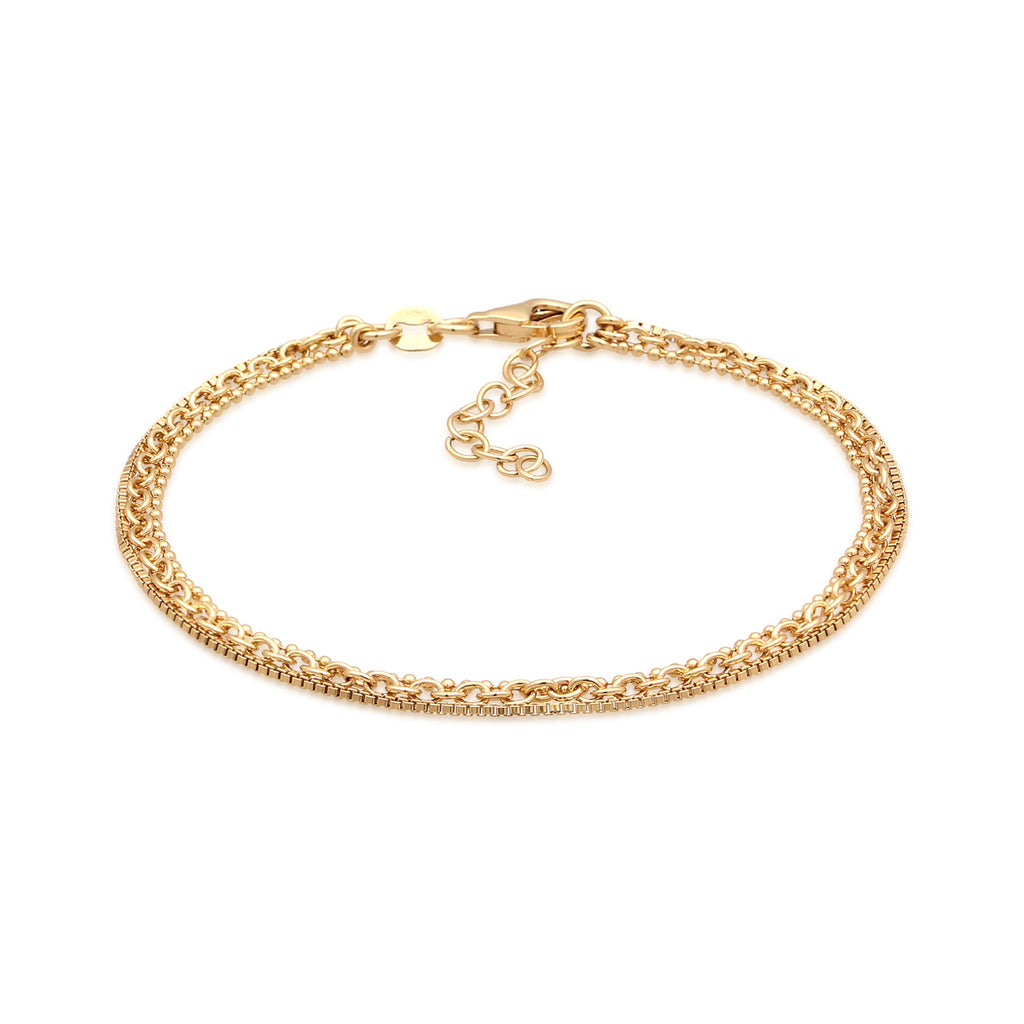 Gold Perhiasan Wanita Perak Asli Lapis Emas Gelang Venetian Chain