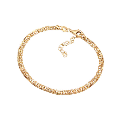 Gold Gelang Perhiasan Perak 925 Wanita Venetian Chain Gold Plated