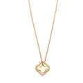 Gold Kalung Perhiasan Perak 925 Wanita Zirconia Cloverleaf Gold Plated