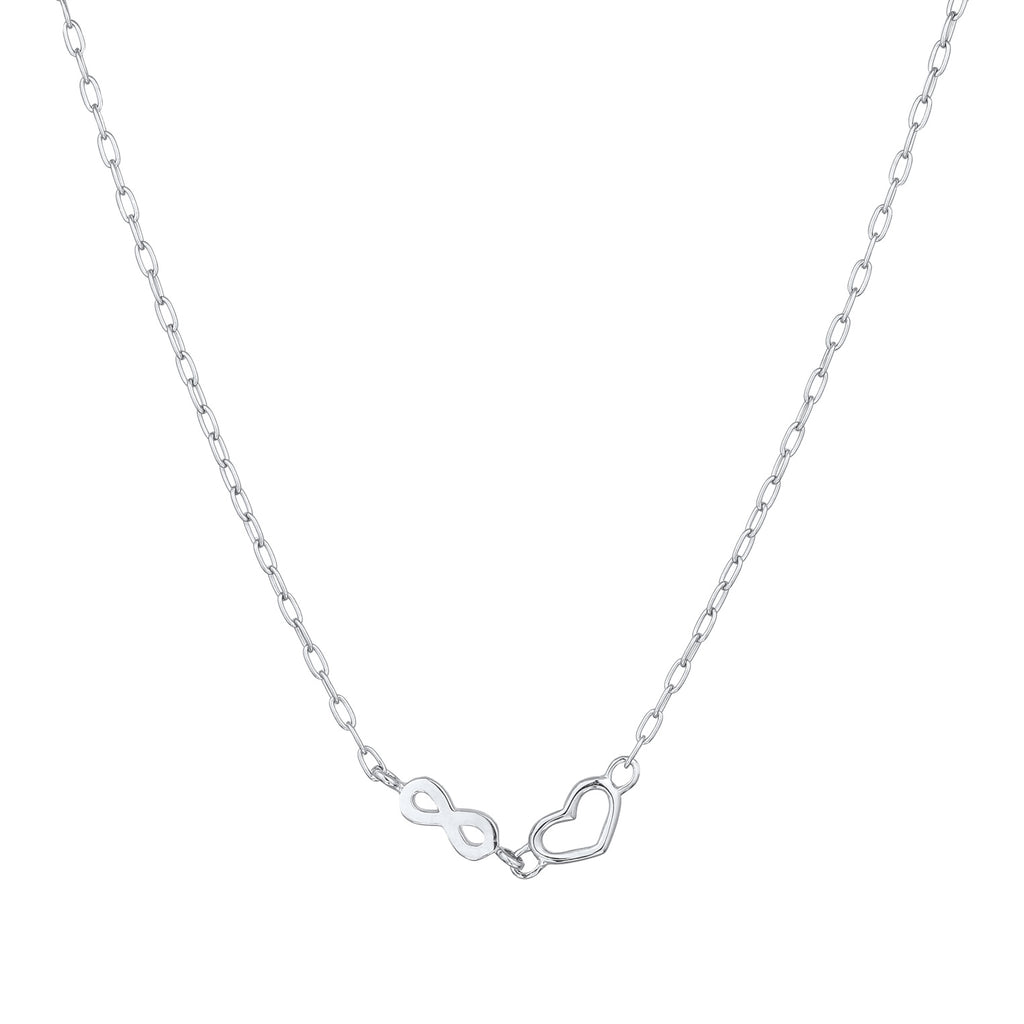 Silver Kalung Perhiasan Perak 925 Wanita Heart Infinity Crystals