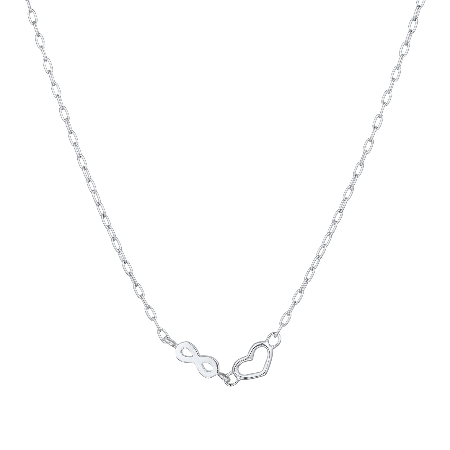 Silver Kalung Perhiasan Perak 925 Wanita Heart Infinity Crystals