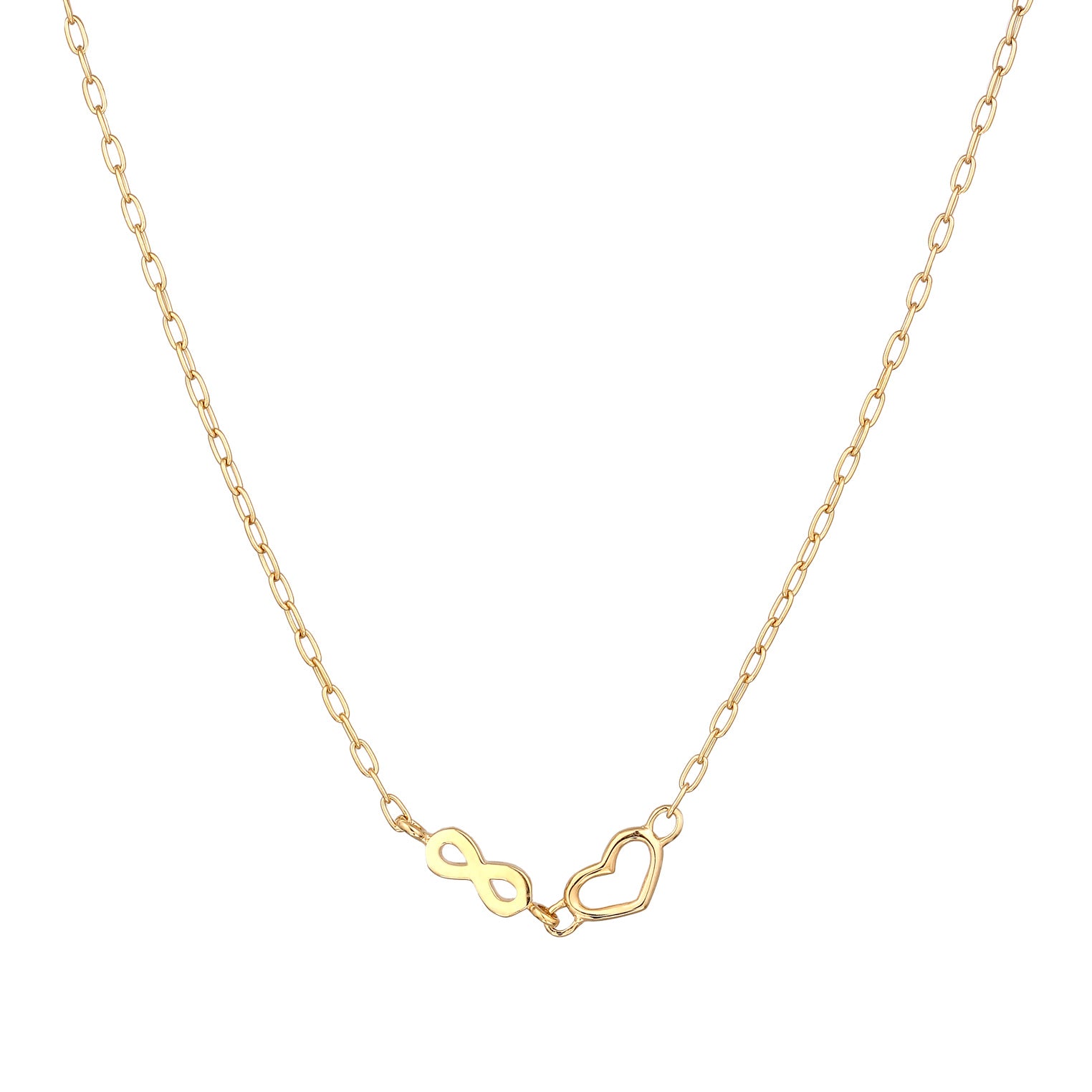 Gold Kalung Perhiasan Perak 925 Wanita Heart Infinity Crystals Gold Plated