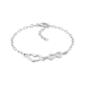 Silver Heart Crystals Silver Link Chain Bracelet with Carabiner Clasp - Infinity: Forever & Only Collection