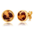 Gold Anting Perhiasan Perak 925 Wanita Stud Circle Enamel Gold Plated