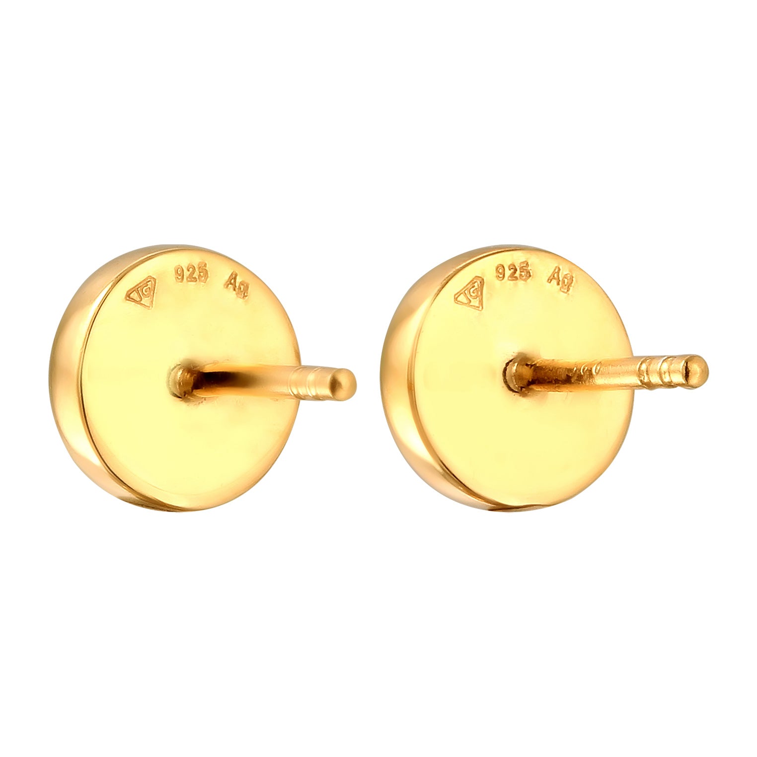 Gold Perhiasan Wanita Perak Asli Lapis Emas Anting Stud Circle Enamel