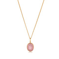 Gold Kalung Perhiasan Perak 925 Wanita Rose Quartz Gold Plated