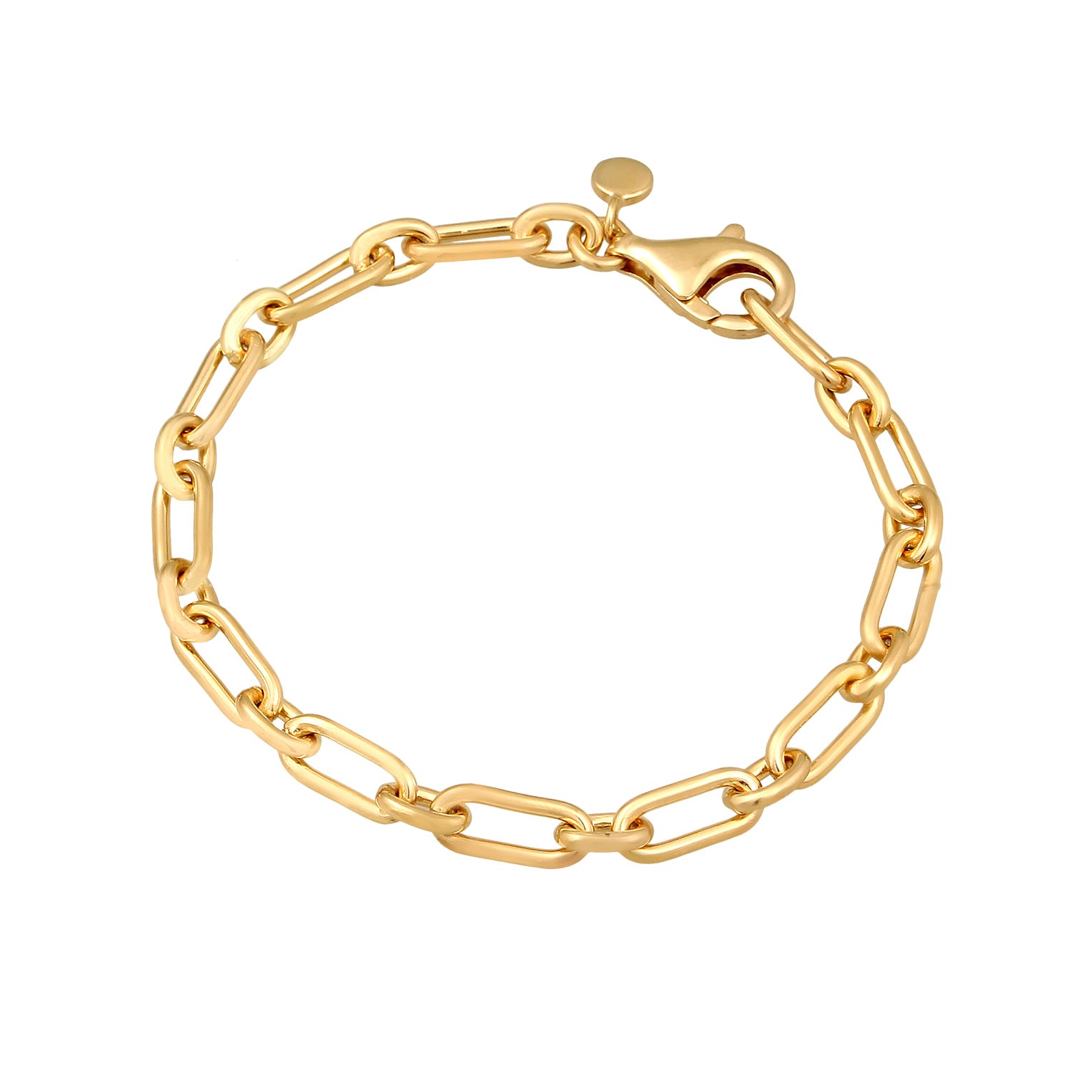 Gold Gelang Perhiasan Perak 925 Wanita Basic Link Chain Gold Plated