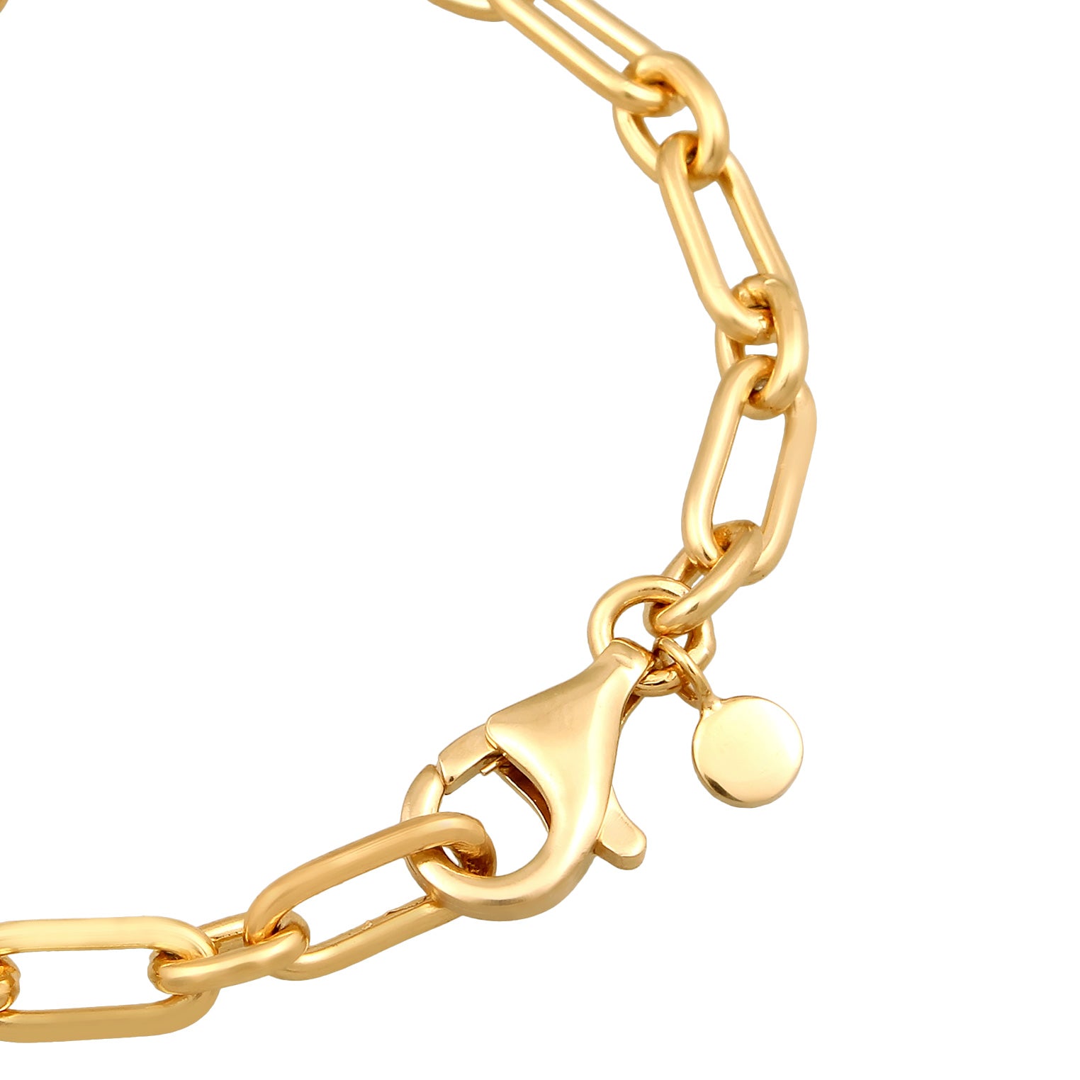 Gold Gelang Perhiasan Perak 925 Wanita Basic Link Chain Gold Plated