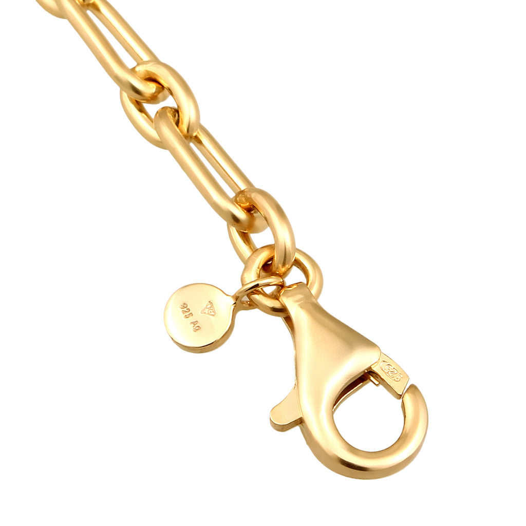 Gold Gelang Perhiasan Perak 925 Wanita Basic Link Chain Gold Plated