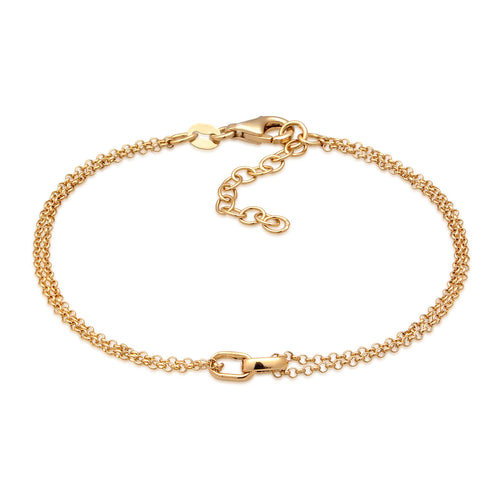 Gelang perak 925 lapis emas dengan stone peach elegan Elli Jewelry
