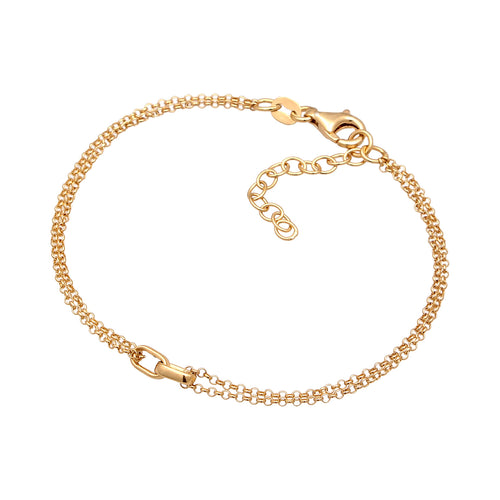 Gelang perak 925 lapis emas dengan stone peach elegan Elli Jewelry
