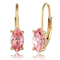 Gold - Elli | Solitaire Drop Earrings 925 Silver Gold Plated Rose – Embellished with Crystals by Swarovski®