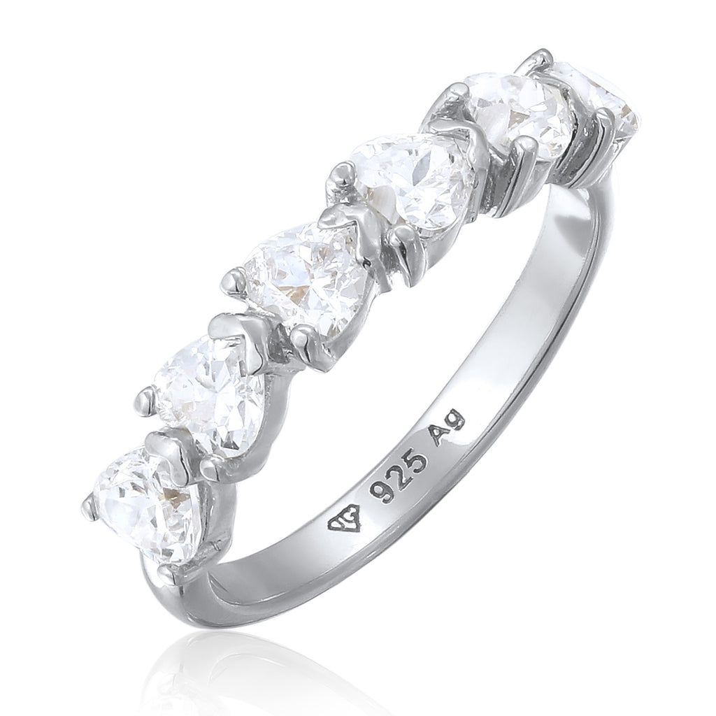 Silver Cincin Perhiasan Perak 925 Wanita Heart Zirconia
