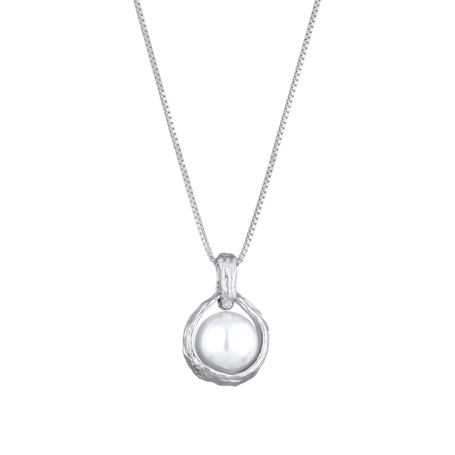 Silver Kalung Perhiasan Perak 925 Wanita Ball dengan Pendant Shell Pearl