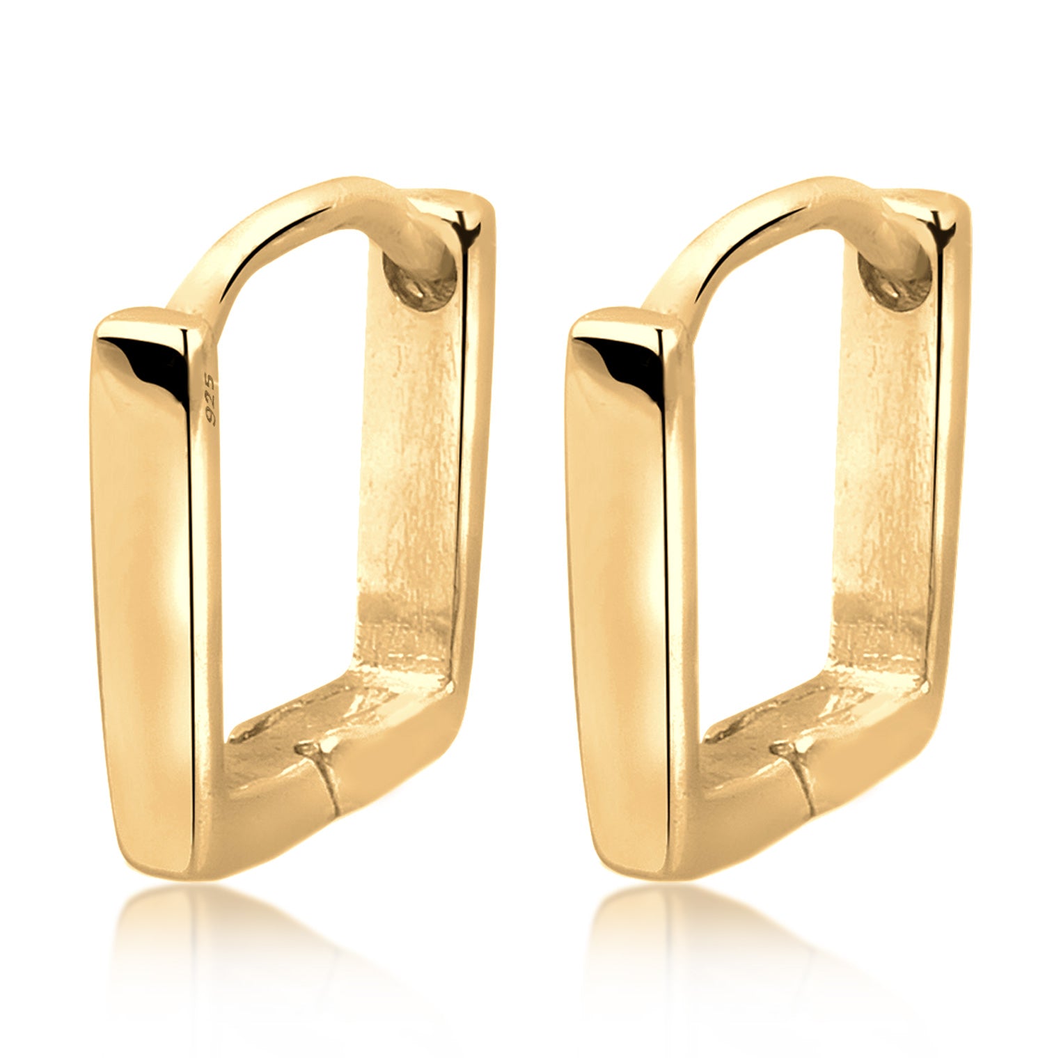 Gold Perhiasan Wanita Perak Asli Lapis Emas Anting Basic Square Creole