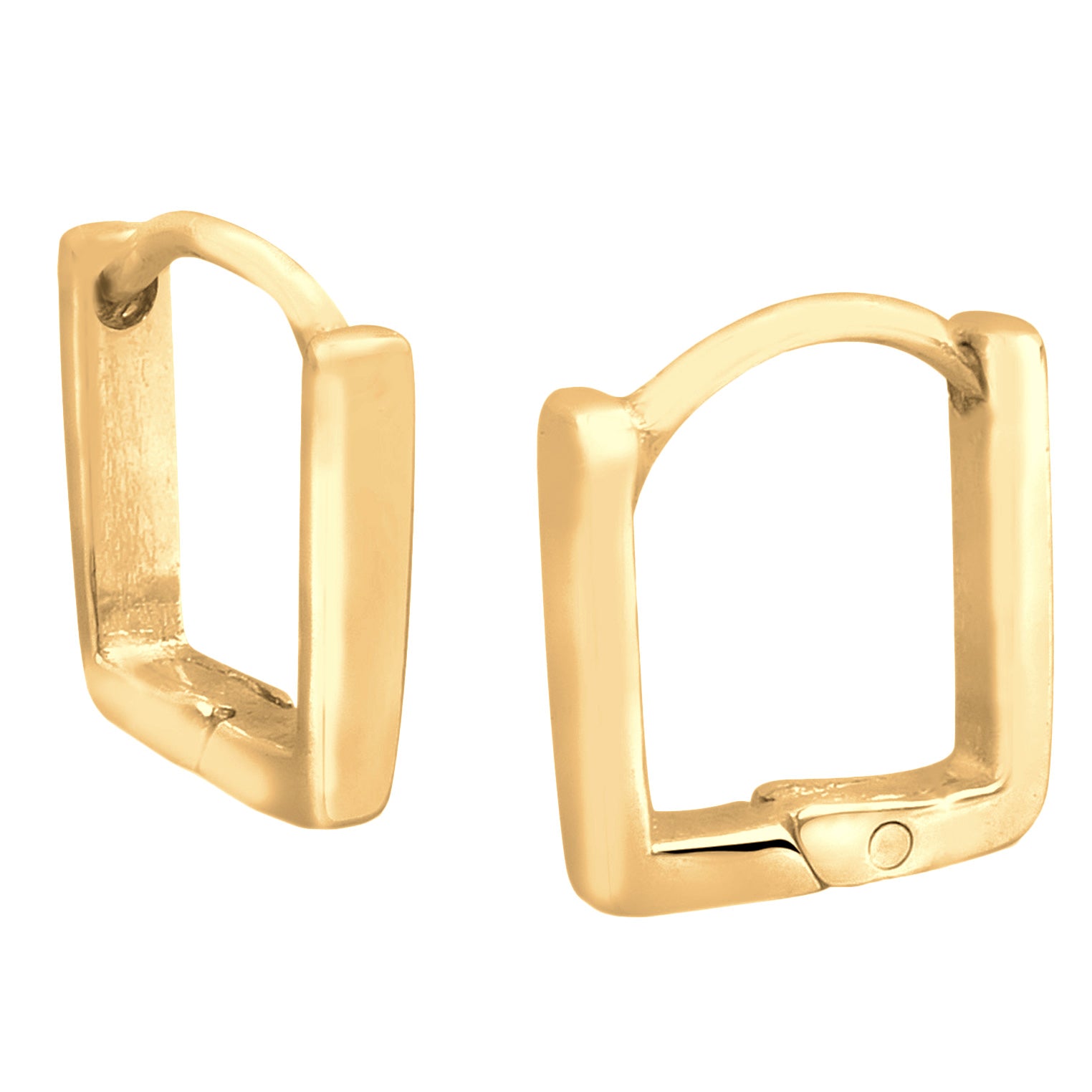 Gold Perhiasan Wanita Perak Asli Lapis Emas Anting Basic Square Creole