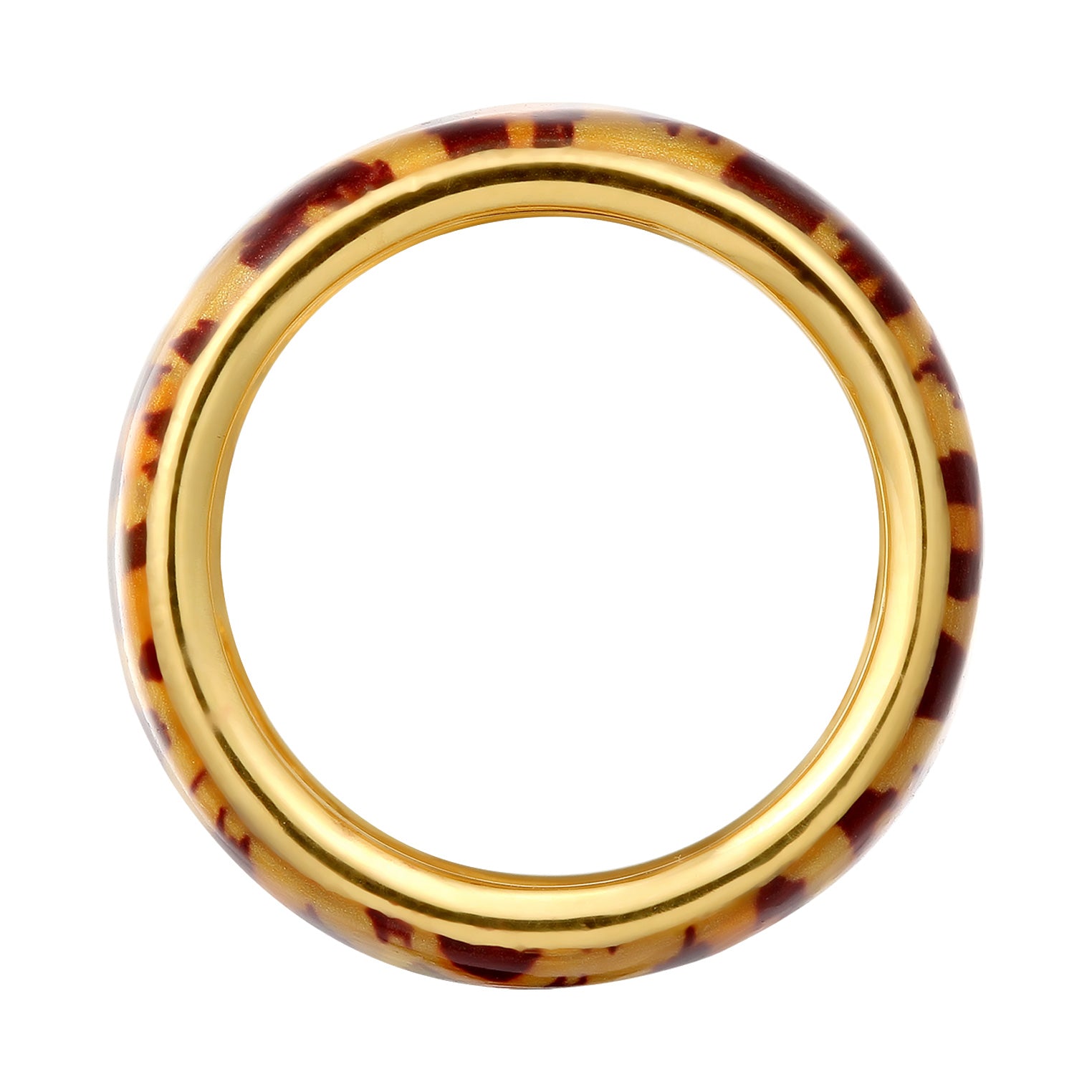 Gold Perhiasan Wanita Perak Asli Lapis Emas Cincin Enamel Leopard