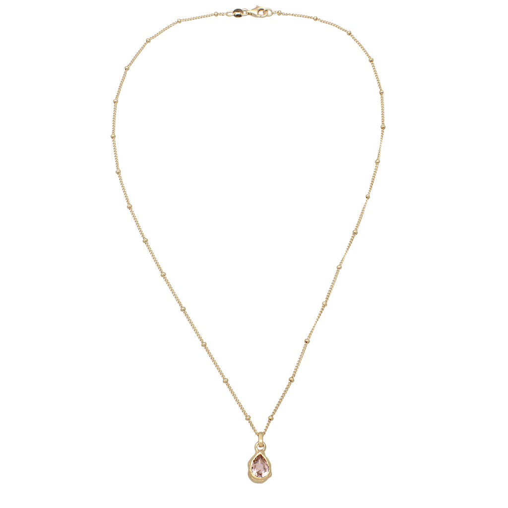 Gold Kalung Perhiasan Perak 925 Wanita Ball Chain Drop Rose Crystals Gold Plated