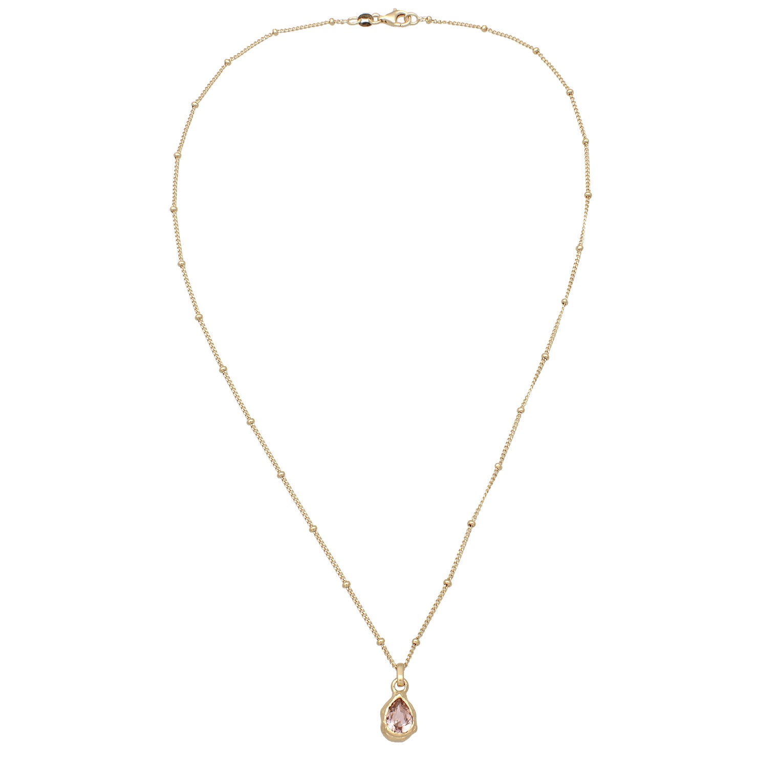 Gold Kalung Perhiasan Perak 925 Wanita Ball Chain Drop Rose Crystals Gold Plated