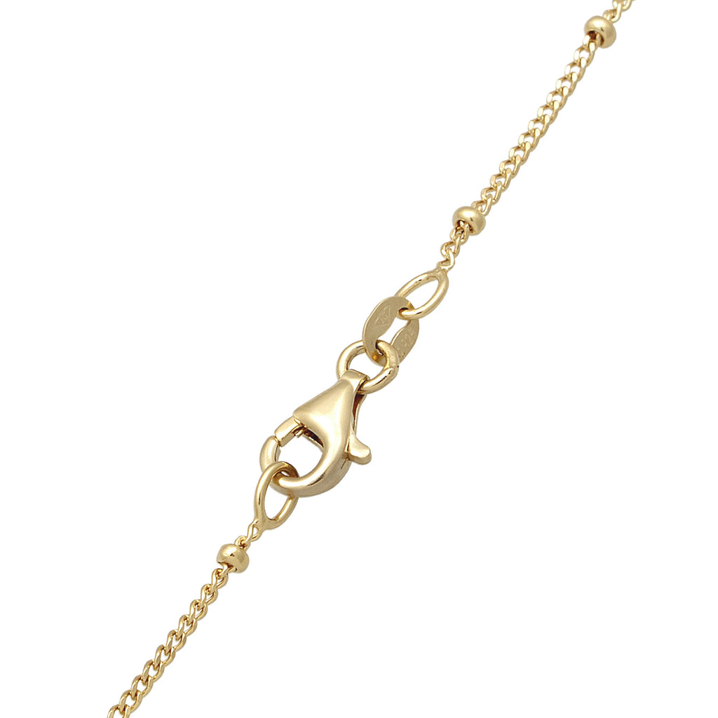 Gold Kalung Perhiasan Perak 925 Wanita Ball Chain Drop Rose Crystals Gold Plated