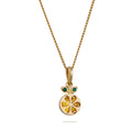 Gold Kalung Perhiasan Perak 925 Wanita Orange Fruit Pendant Zirconia and Crystals Gold Plated