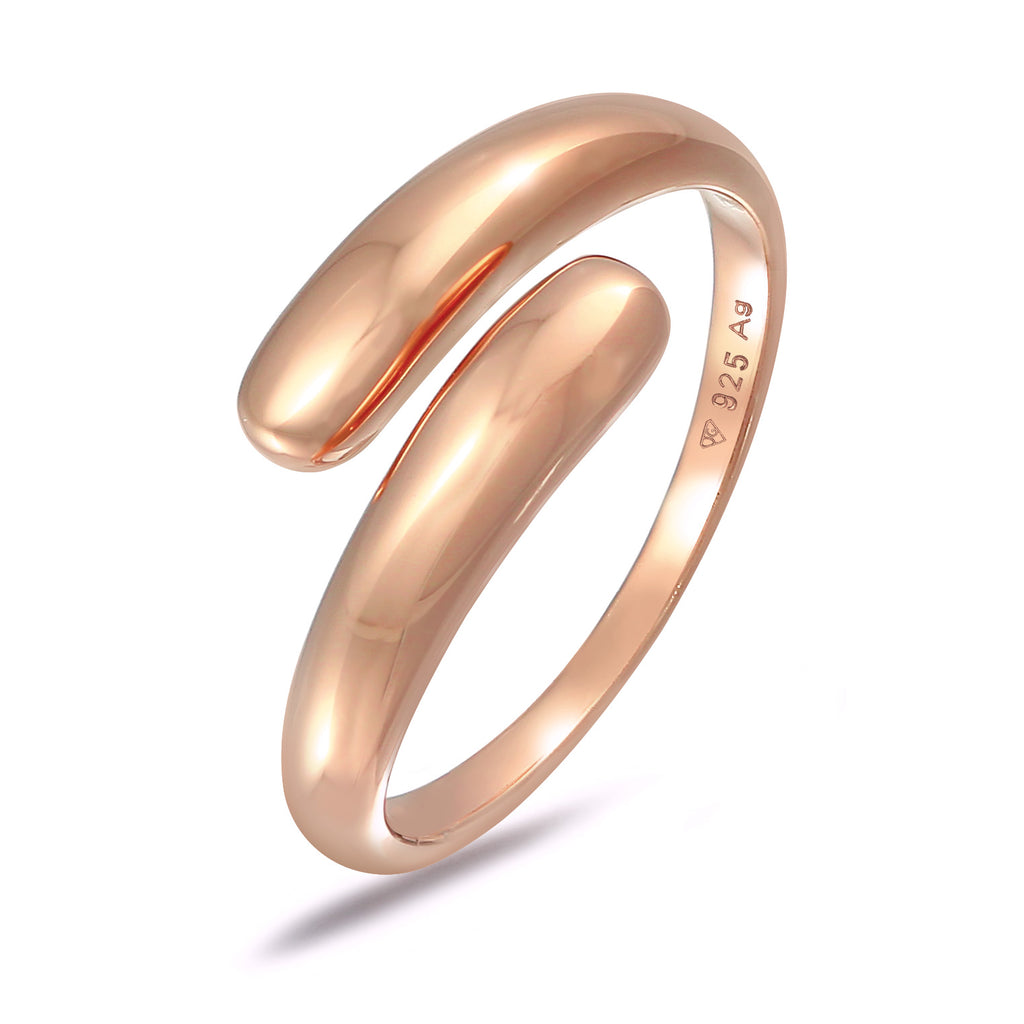 Cincin perak 925  lapis rosegold dengan design wrap elegan Elli Jewelry