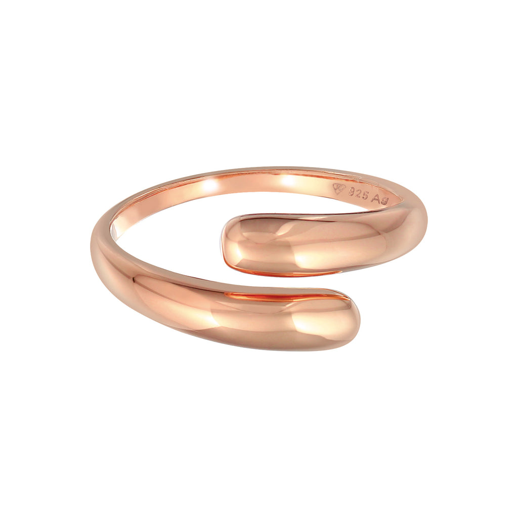 Cincin perak 925  lapis rosegold dengan design wrap elegan Elli Jewelry
