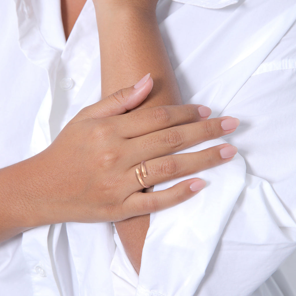 Rosegold Cincin Perhiasan Perak 925 Wanita Wrap Rosegold Plated