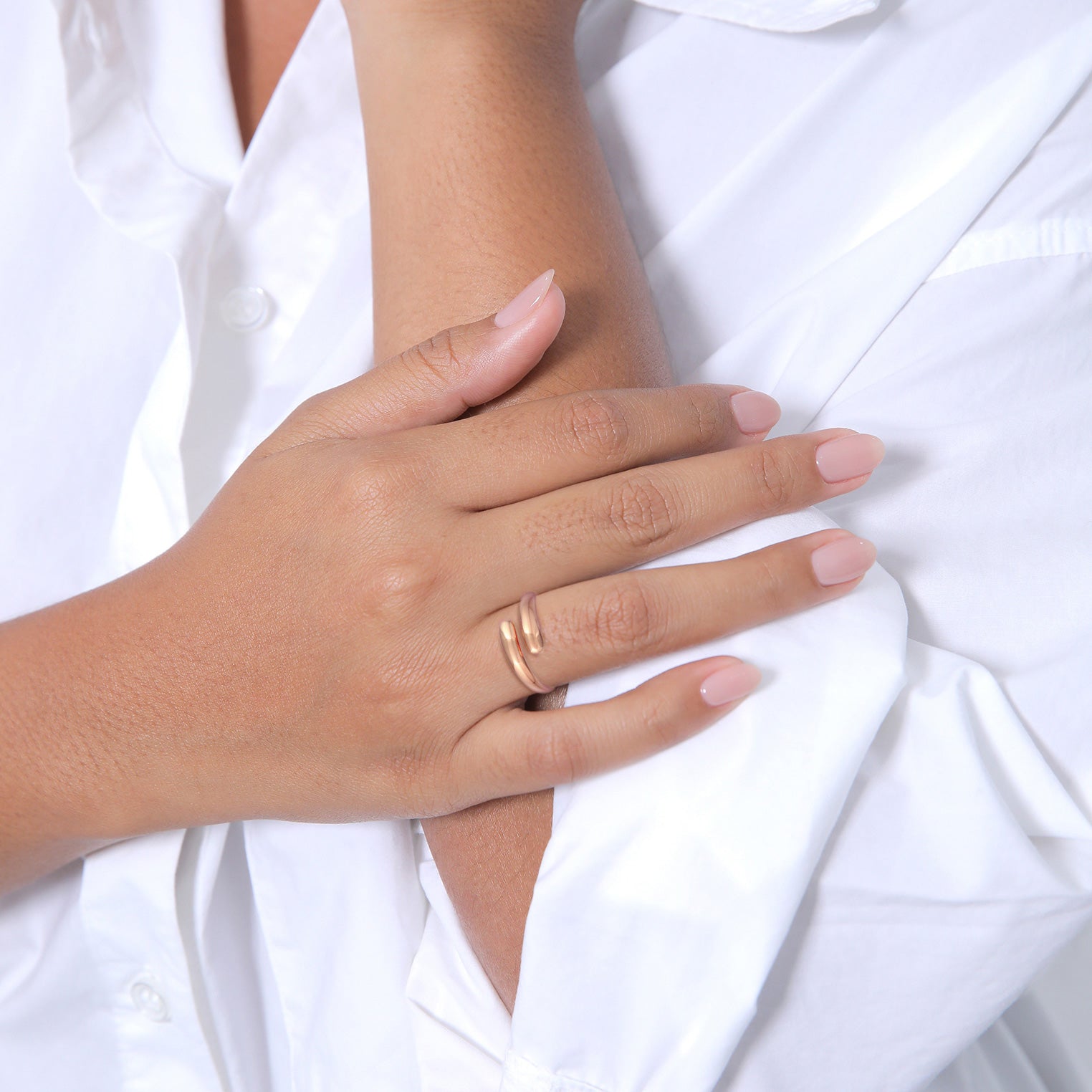 Rosegold Cincin Perhiasan Perak 925 Wanita Wrap Rosegold Plated