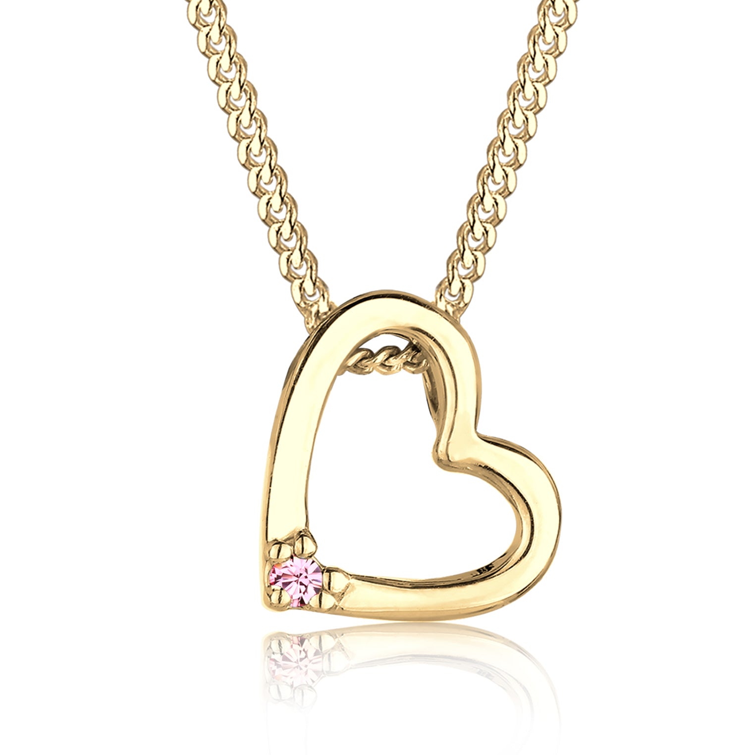 Gold Kalung Perhiasan Perak 925 Wanita Heart Crystals Gold Plated