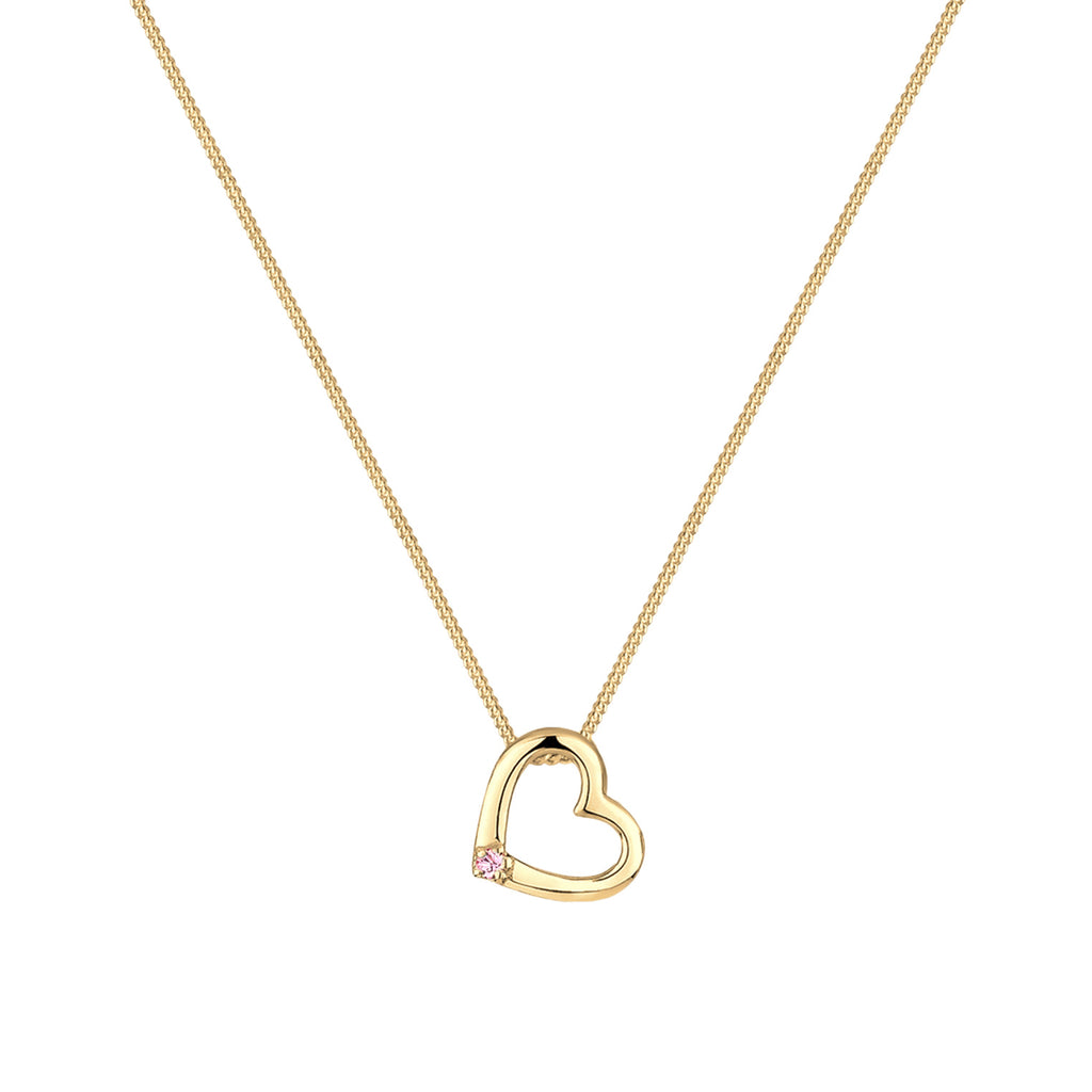 Gold Kalung Perhiasan Perak 925 Wanita Heart Crystals Gold Plated