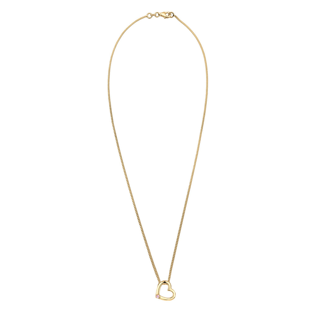 Gold Kalung Perhiasan Perak 925 Wanita Heart Crystals Gold Plated